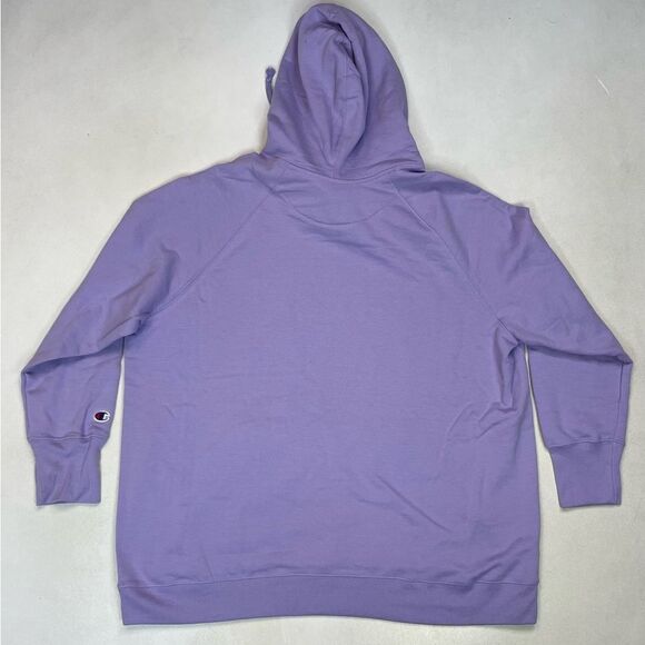 Champion Fleece Pullover Hoodie Women Plus Size 1X Purple Script Logo NWT - Picture 3 of 6